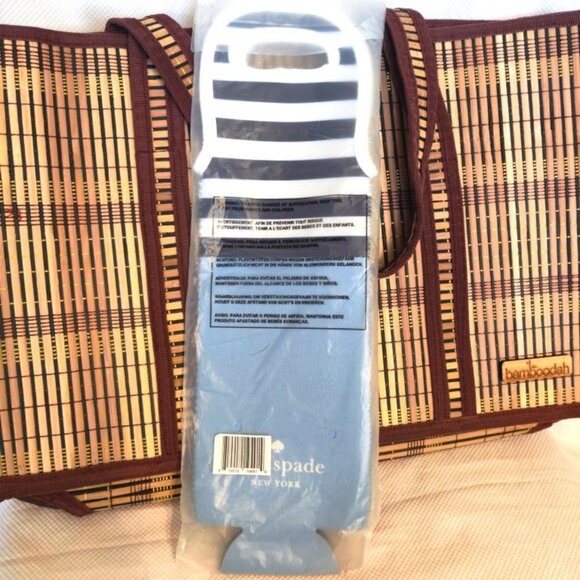 Kate Spade & Bamboodah 'Bamboo & Blue' Picnic Wine Tote Quad Bundle, NWT - Picture 7 of 12